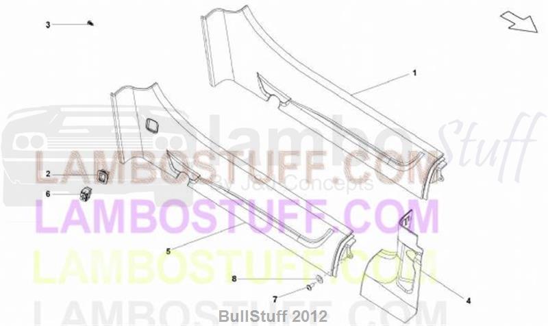 2008 Lamborghini GALLARDO SUPERLEGGERA EUROPE INNER SIDE MEMBER (853.02.00)